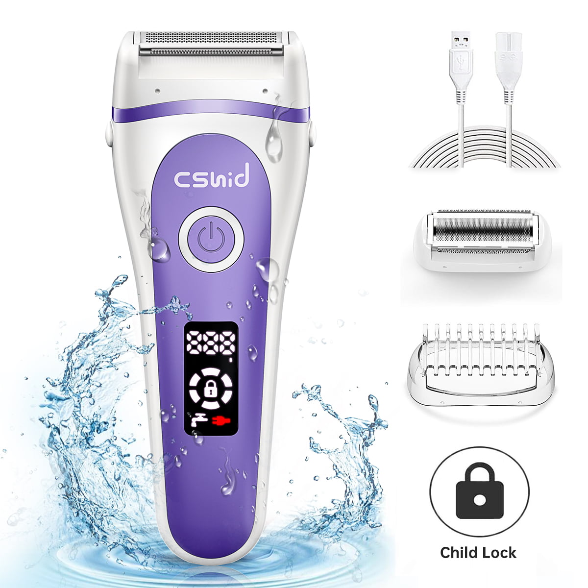 3-in-1 Electric Lady Shaver - Waterproof and Rechargeable