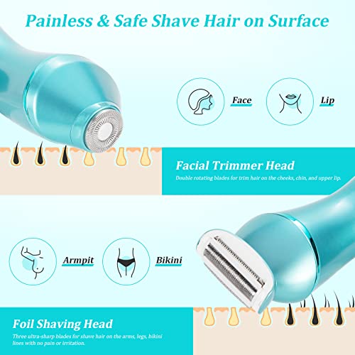 Women's Cordless 3-in-1 Shaver with Facial Hair Remover