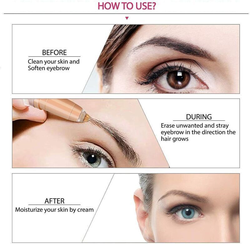 Electric Eyebrow & Facial Hair Trimmer for Women