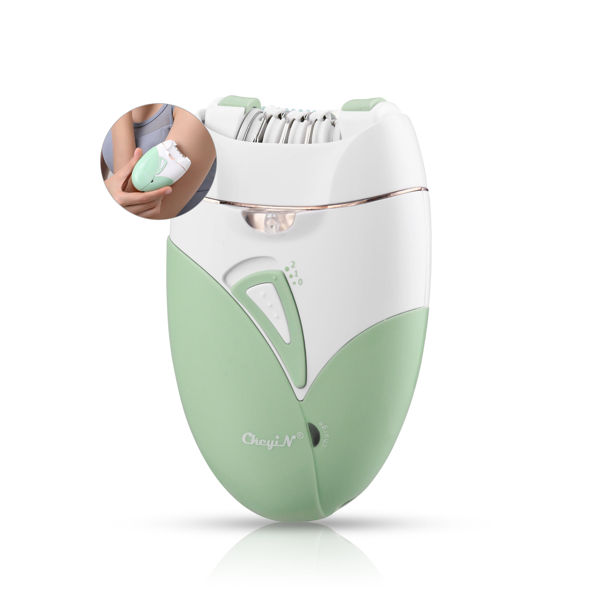 USB Rechargeable Hair Remover with Light - Green