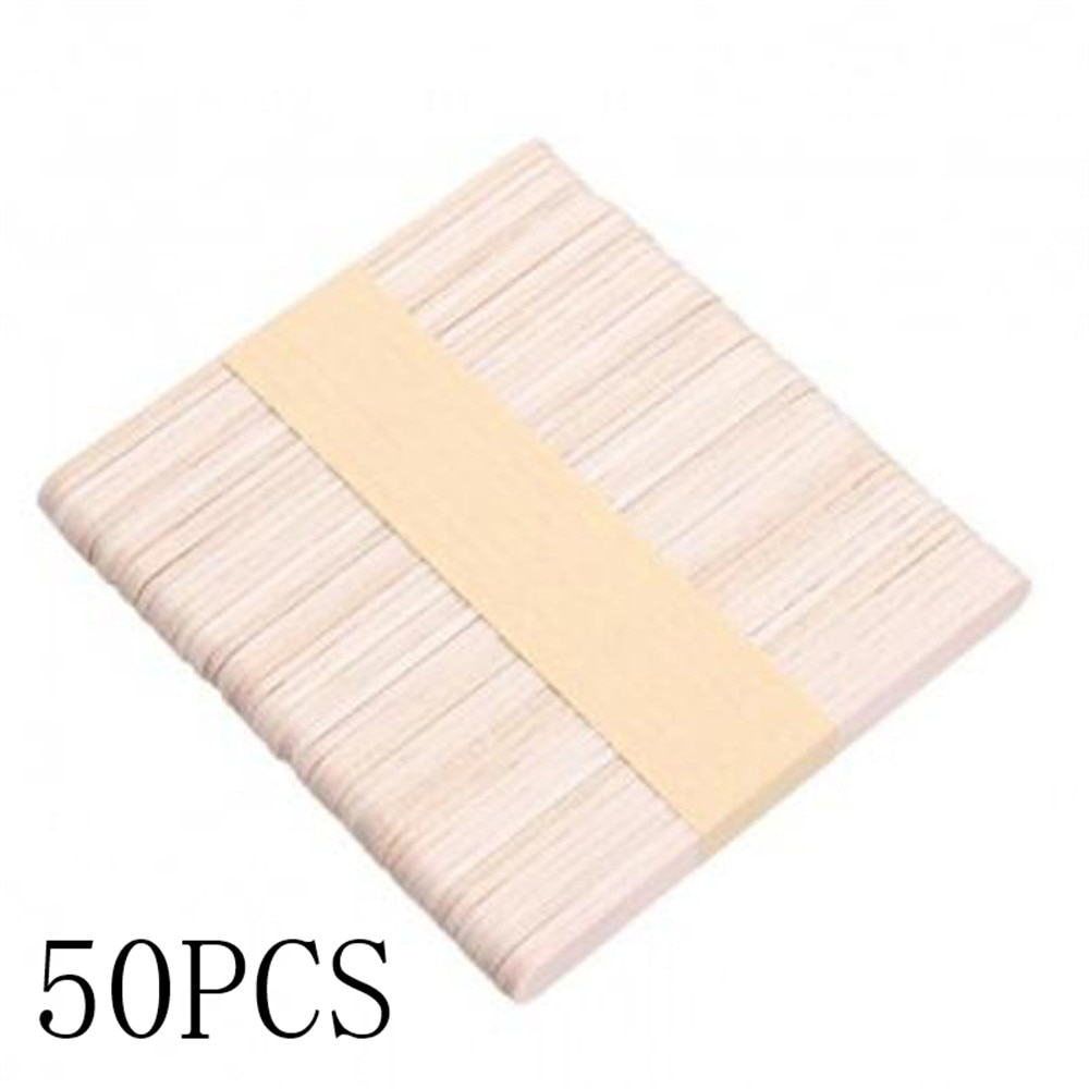 50 Wooden Body Hair Removal Wax Sticks for Women