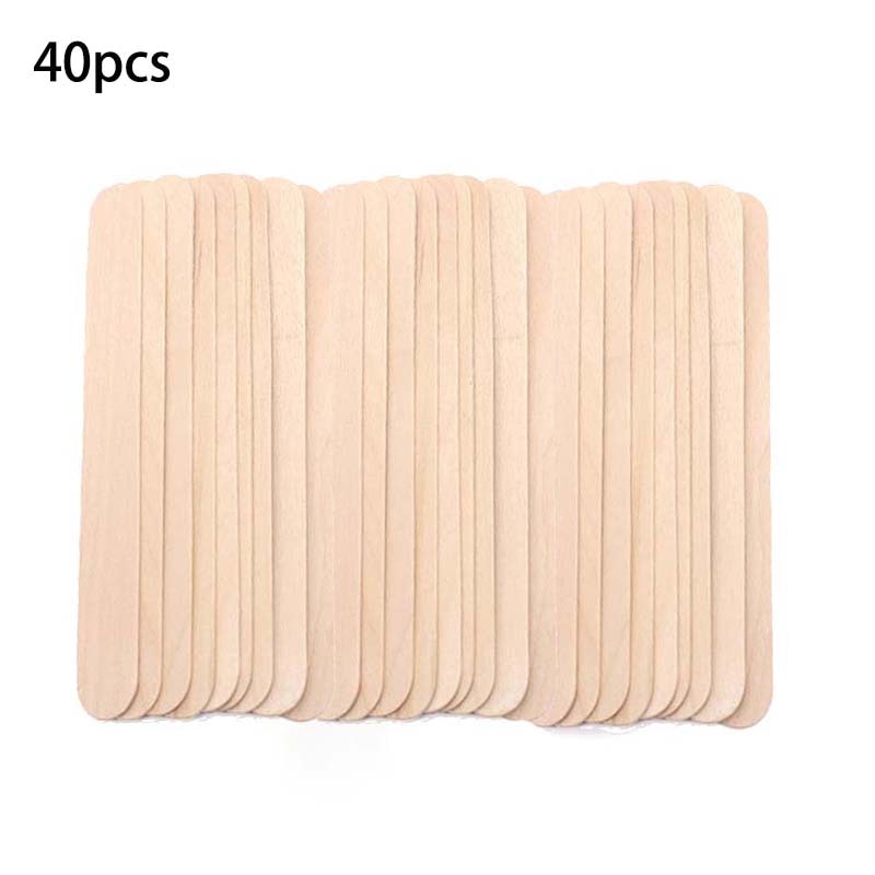 40-Pack Disposable Wooden Waxing Sticks for Women
