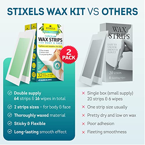 64 Wax Strips for Smooth Body and Face
