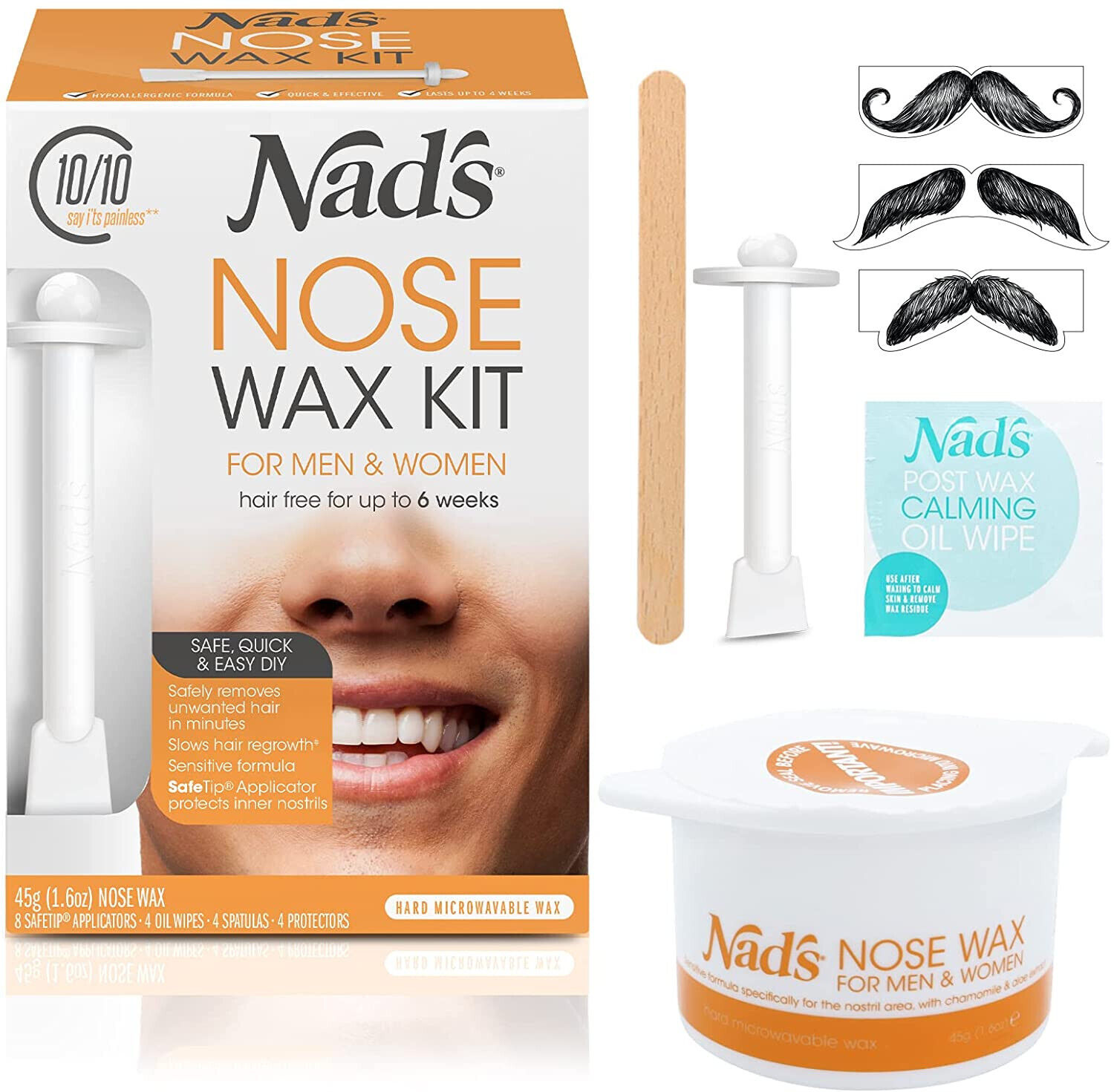 Nads Nose Waxing Kit for Unisex Nose Hair Removal