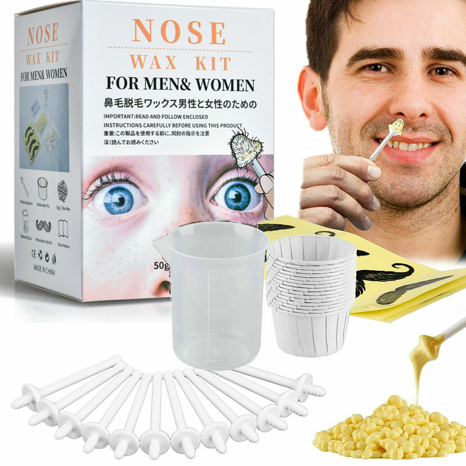 Nose & Ear Hair Removal Waxing Kit