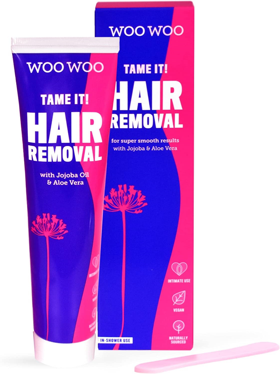 WooWoo Tame it! Vegan Womens Hair Removal Cream Intimate Depilatory Without Pai