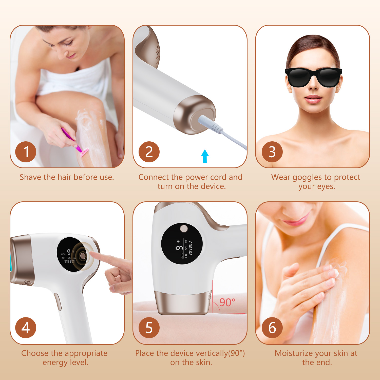 Painless IPL Hair Removal Machine: 9 Levels