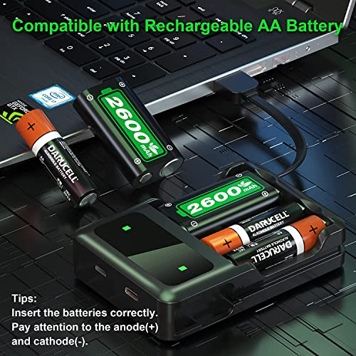 SWANPOW Fast Charging 2 x 2600mAh Xbox Controller Battery Pack with Charger for Xbox One/Xbox Series X/Xbox Series S/Xbox One X|S, High Capacity Rechargeable Battery Pack Xbox Accessories