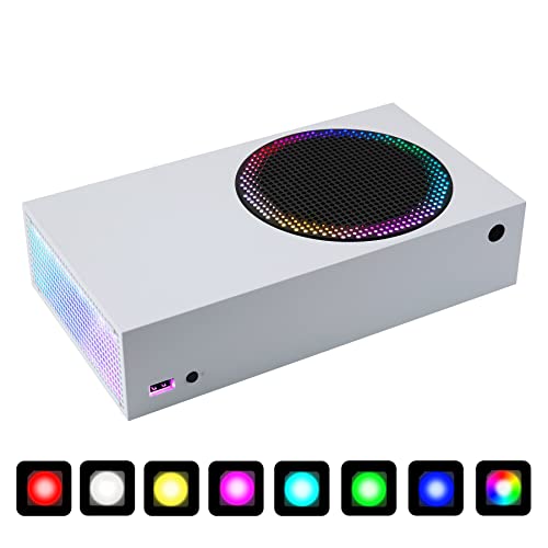 eXtremeRate RGB LED Light Strip for Xbox Series S Console, 7 Colors 39 Effects Multi Color Changing Flexible Tape Light Strip Kit for Xbox Series S Console with IR Remote, DIY Decoration Accessories