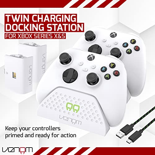 Venom Twin Charging Dock with 2 x Rechargeable Battery Packs - White (Xbox Series X & S / One)