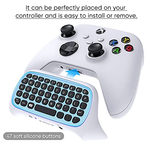 Keyboard for Xbox Series X/S/Xbox One/S Controller, Wireless Bluetooth Game Chatpad Keypad with USB Receiver, Built-in Speaker &3.5mm Audio Jack for XSX/S/One/S Controller(CONTROLLER NOT INCLUDED)