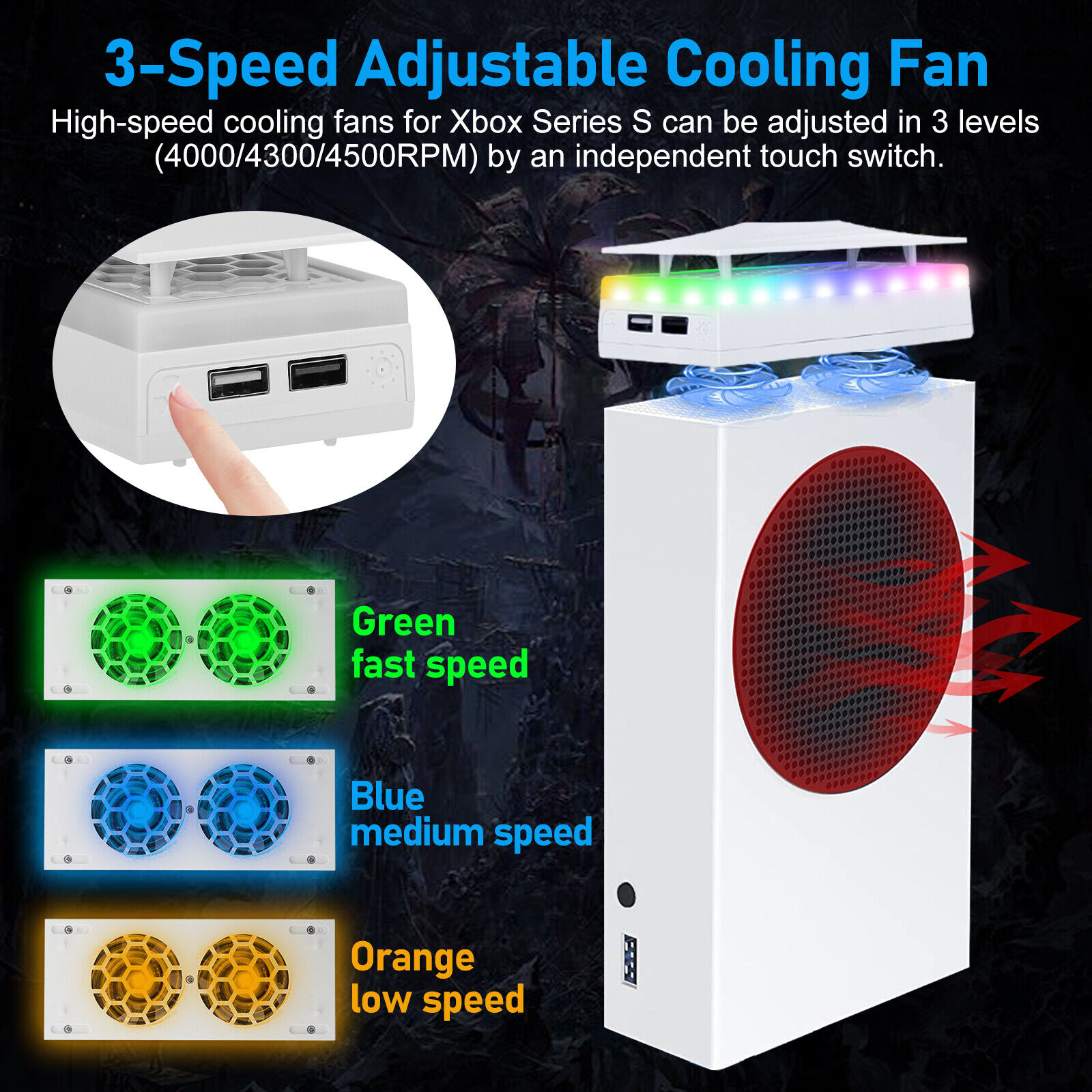 Xbox Series S Vertical Stand with Cooling Fan