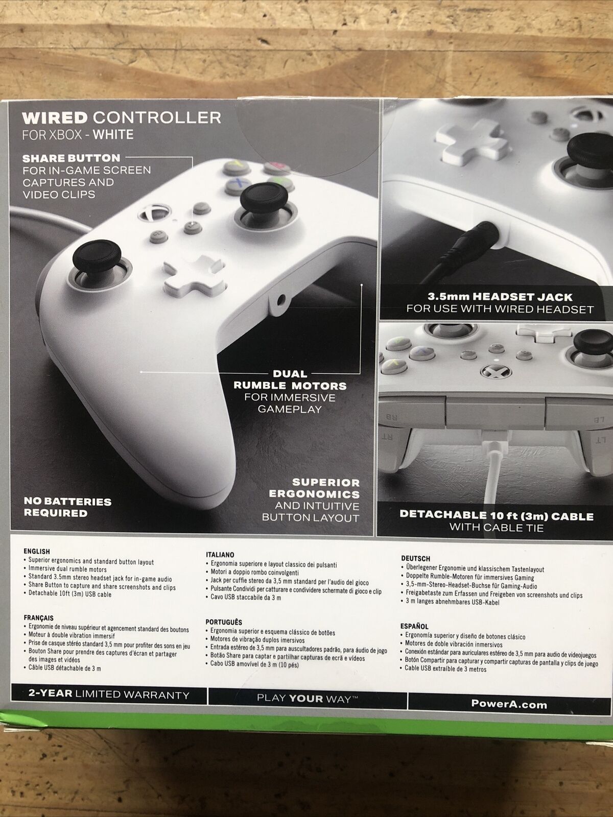 Wired Controller For Xbox Series X|S - White, Gamepad, Wired Video Game