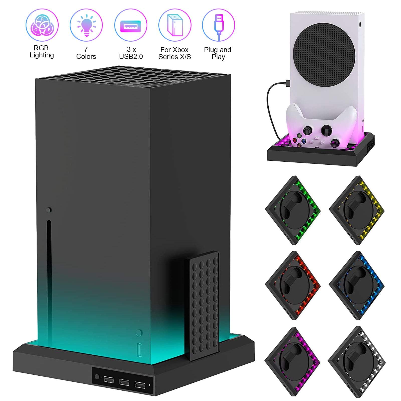 Xbox Series X/S LED Vertical Stand with RGB Lights