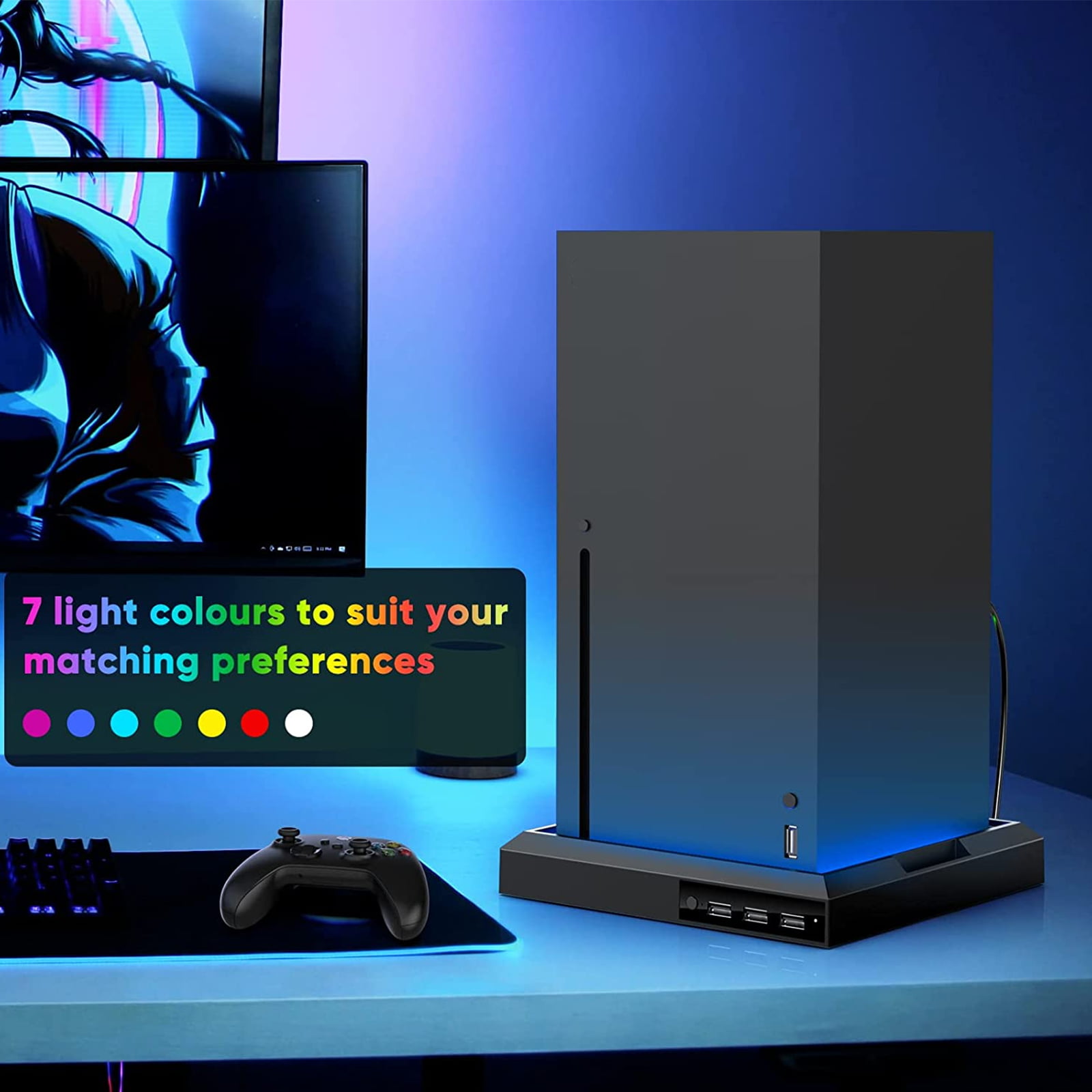 Xbox Series X/S LED Vertical Stand with RGB Lights