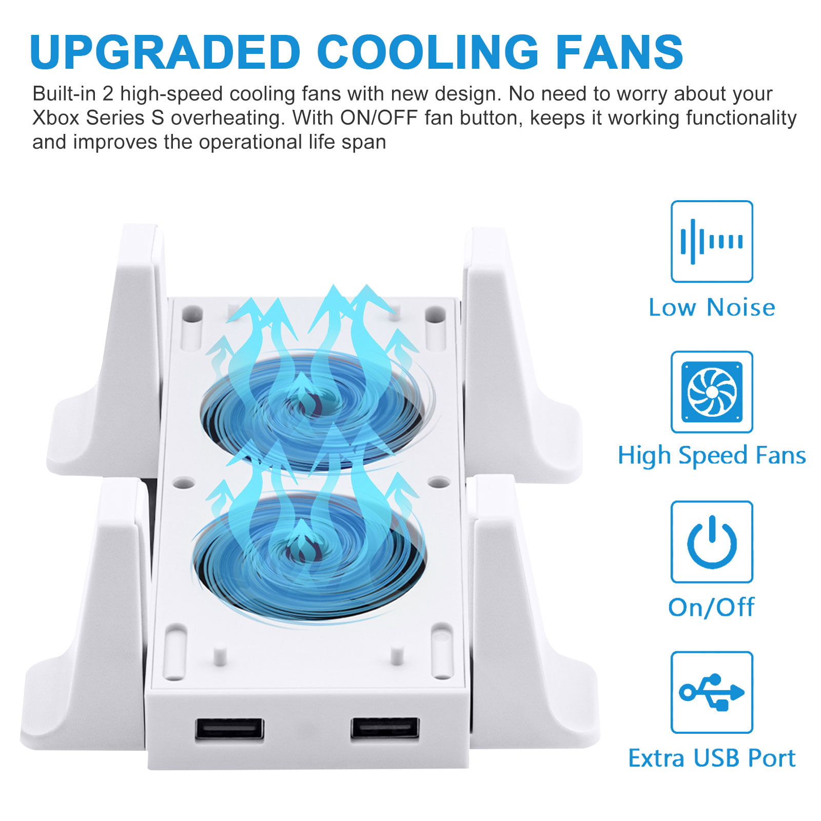 EEEkit Vertical Stand with 2 Cooling Fans for Xbox Series S