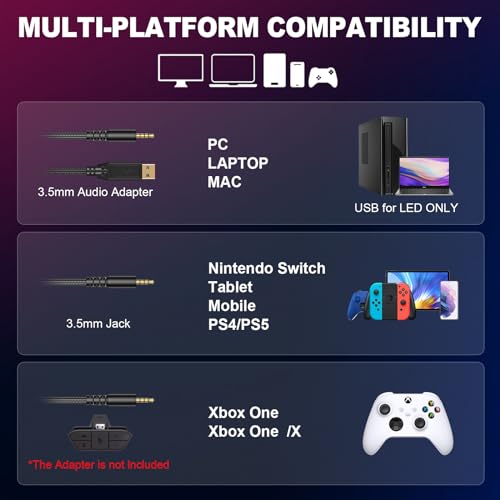 Krysenix PG1 RGB Gaming Headset for Multiple Consoles