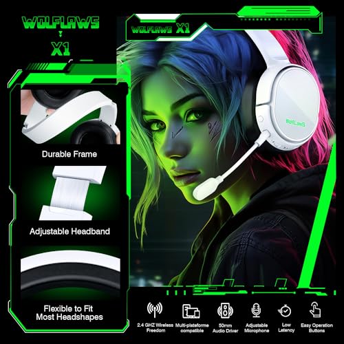 WolfLawS Wireless Gaming Headset for Xbox and More