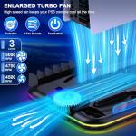 HEYLICOOL PS5 Cooling Stand with RGB Light and Charger