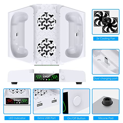 Vertical Cooling Stand & Dual Controller Charger for Xbox Series S