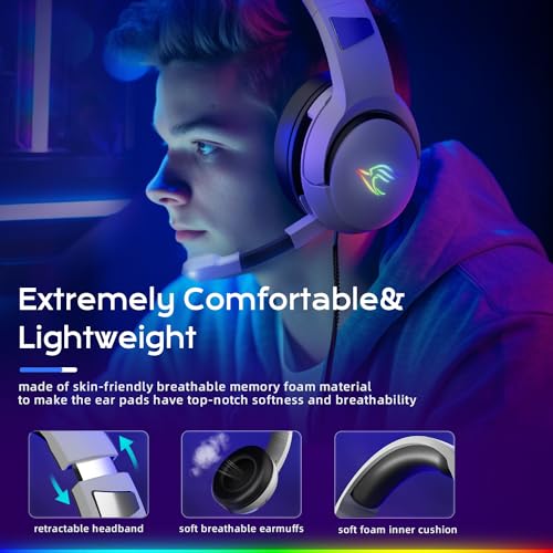 YINSAN Wired Gaming Headset with RGB Light