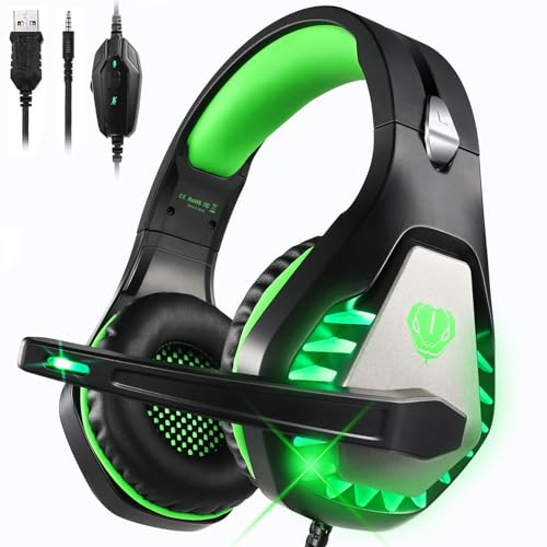 Wired Gaming Headset with RGB Lights and Mic