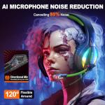 Krysenix PG1 Gaming Headset with AI Microphone