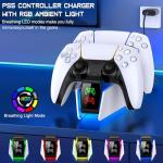 PS5 DualSense Controller Charging Station with RGB Lights