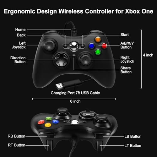 Wired Xbox Controller with Remappable Buttons & Headset Jack