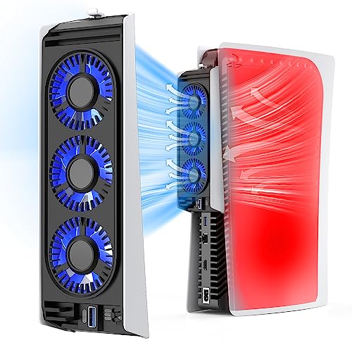 PS5 Cooling Fan with LED Light and USB