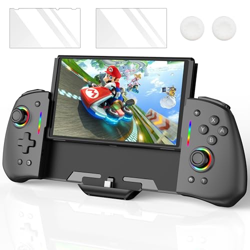 Ergonomic Wireless Switch Controllers with RGB Lighting