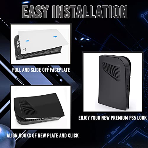 Black PS5 Curved Faceplate with Cooling Vents