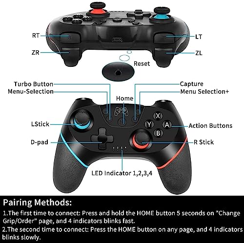 Diswoe Wireless Bluetooth Switch Pro Controller