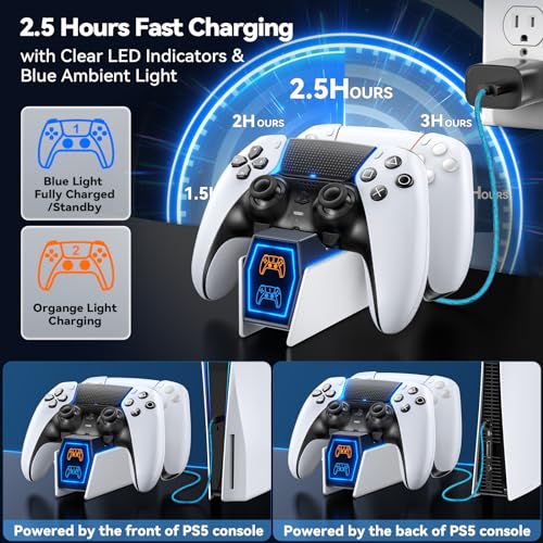 PS5 Controller Charging Station with LED Light