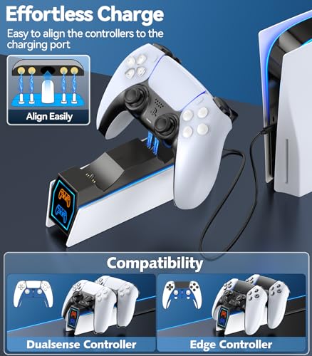 PS5 Controller Charging Station with LED Light