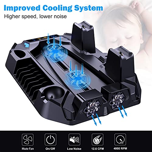 PS5 Cooling Stand with Dual Controller Charger and Game Storage