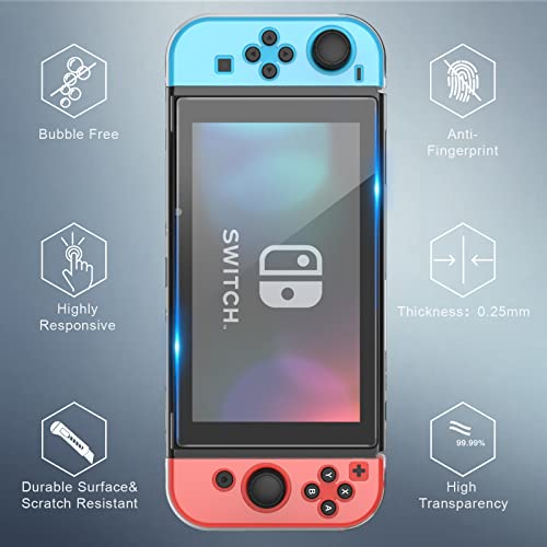 Switch Case with Screen Protector and Thumb Grips