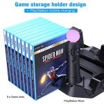 PS5 Cooling Stand with Dual Controller Charger and Game Storage
