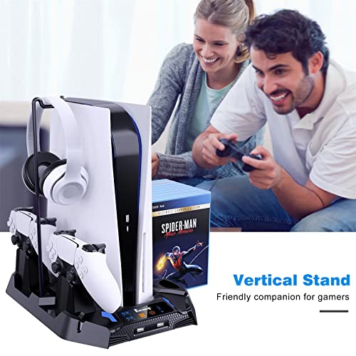 PS5 Cooling Stand with Dual Controller Charger and Game Storage