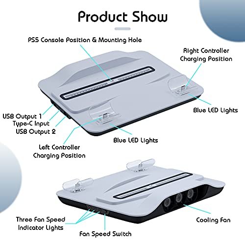 Mcbazel Vertical PS5 Cooling Station with Fast Charging