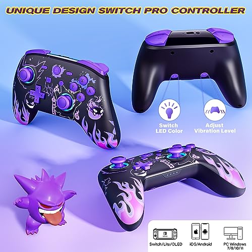 JORREP Wireless Purple Controller for Nintendo Switch