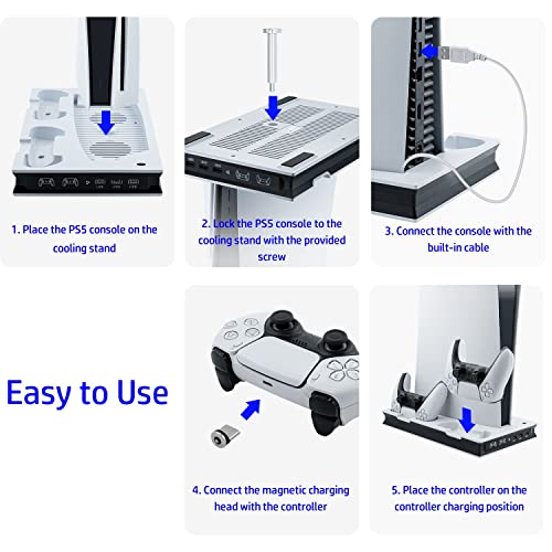 Mcbazel PS5 Cooling Stand with Dual Charger