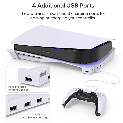 PS5 Horizontal Stand with 4-Port USB Hub