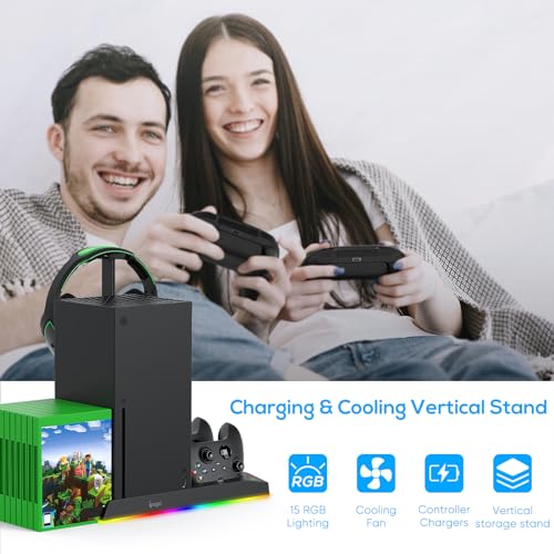 RGB Charging Stand & Cooling Fan for Xbox Series X