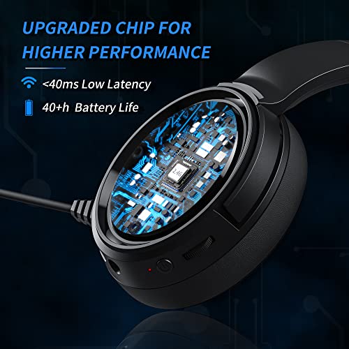 BINNUNE Wireless Gaming Headset with Noise Cancelling