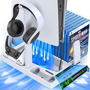 PS5 Cooling Stand & Controller Charger with Organizer