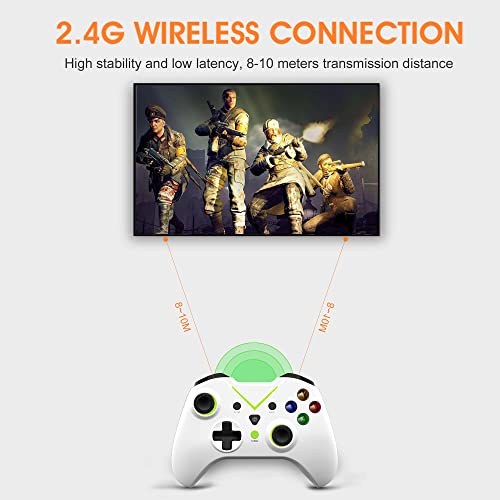 Green Wireless Gaming Controller with Dual Vibration