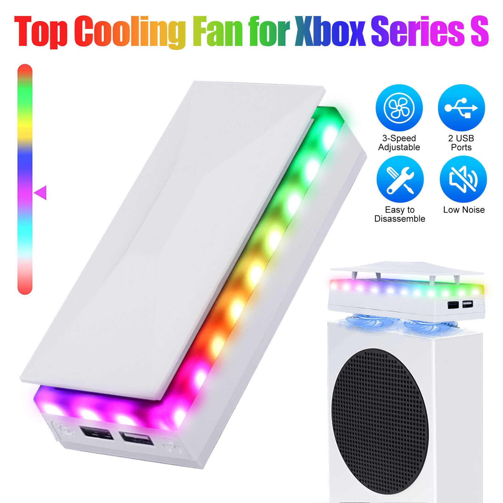 Xbox Series S Vertical Stand with USB Cooling Fan