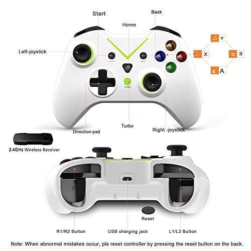 Green Wireless Gaming Controller with Dual Vibration