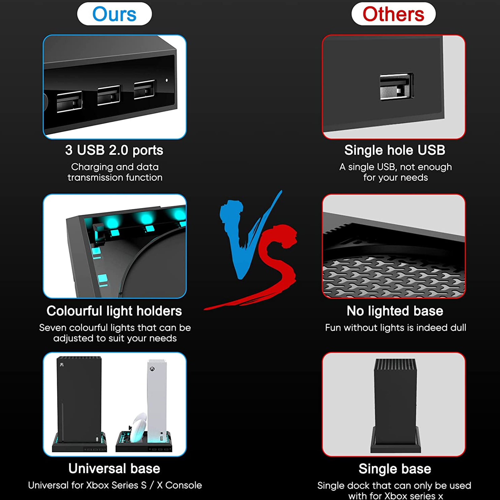 RGB Light Stand for Xbox Series X/S Console